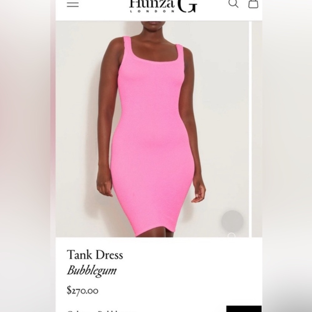 Hunza G Bubblegum Pink Ribbed Tank Dress